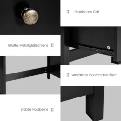 Schreibtisch mit 3 Schubladen & Anti-Kipp-Vorrichtung Computertisch 120 x 50 x 75 cm