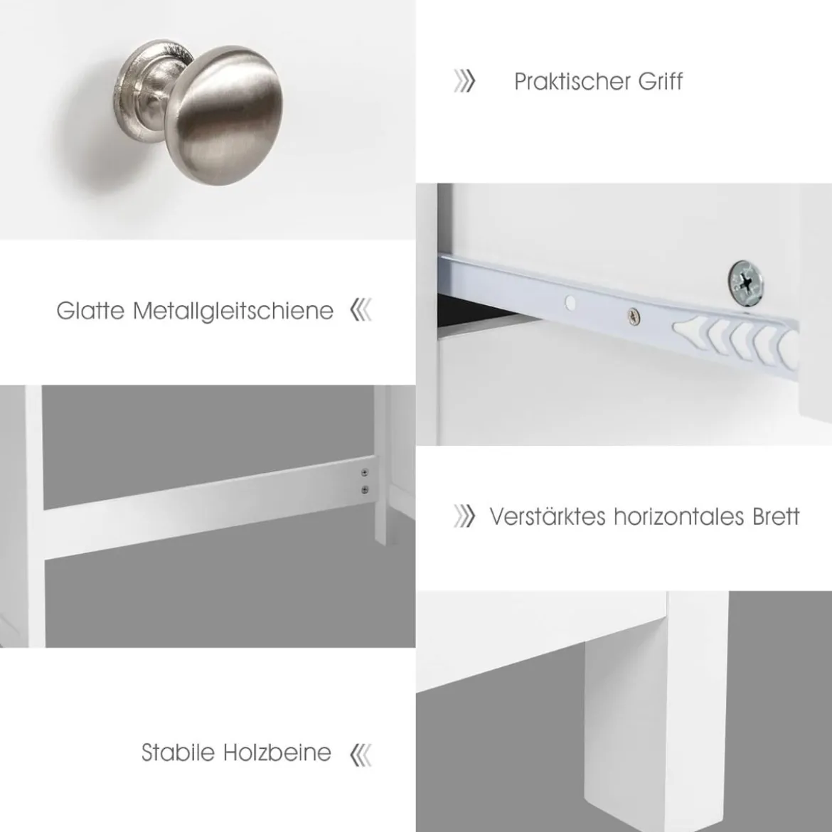 Schreibtisch mit 3 Schubladen & Anti-Kipp-Vorrichtung Computertisch 120 x 50 x 75 cm