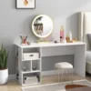Schreibtisch mit Würfelförmigem Bücherregal Computertisch 140 x 50 x 75 cm Weiß