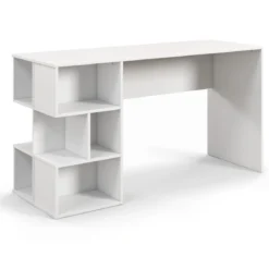 Schreibtisch mit Würfelförmigem Bücherregal Computertisch 140 x 50 x 75 cm Weiß