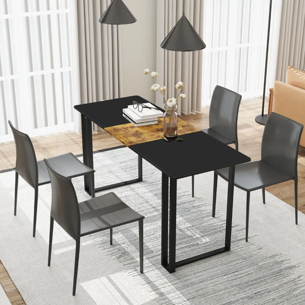 Schreibtsich mit Metallrahmen Computertisch Konferenztisch PC-Tisch 160 x 60 cm Braun