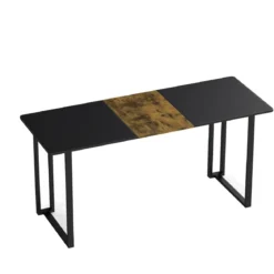 Schreibtsich mit Metallrahmen Computertisch Konferenztisch PC-Tisch 160 x 60 cm Braun