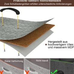 5 Schubladen Aufbewahrungs-Einheit Horizontale Würfelförmige Aufbewahrungskommode 100 x 30 x 53,5 cm