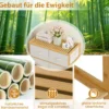6-Schubladen Kommode Bambus Aufbewahrungsturm mit 6 faltbaren Stoffschubladen & oberem Regal Natur
