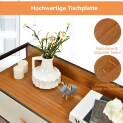 Schubladenschrank mit 7 Stoffschubladen & Stahlrahmen & Holzoberfläche Kommode
