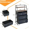 4 Schubladen Sideboard mit Stoffschubladen Stoffkommode 58 x 29 x 100 cm
