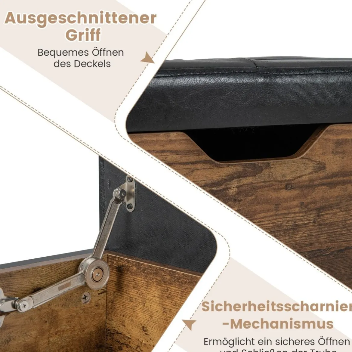 Schuhbank mit Sitzfäche & 2 Schubladen & Schutzhüllen & Verstellbarer Fußstützen & Rollen