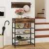 Schuhregal & Wandgarderobe Kombi-Set mit Haken & Schubladen & Schwebendem Regal