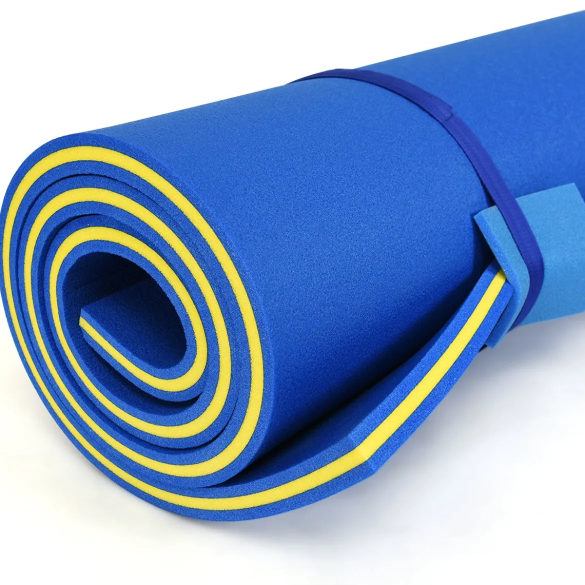 Schwimmender Teppich Schwimmmatte Wasserliege 270 x 180 x 3,5 cm Gelb/Blau