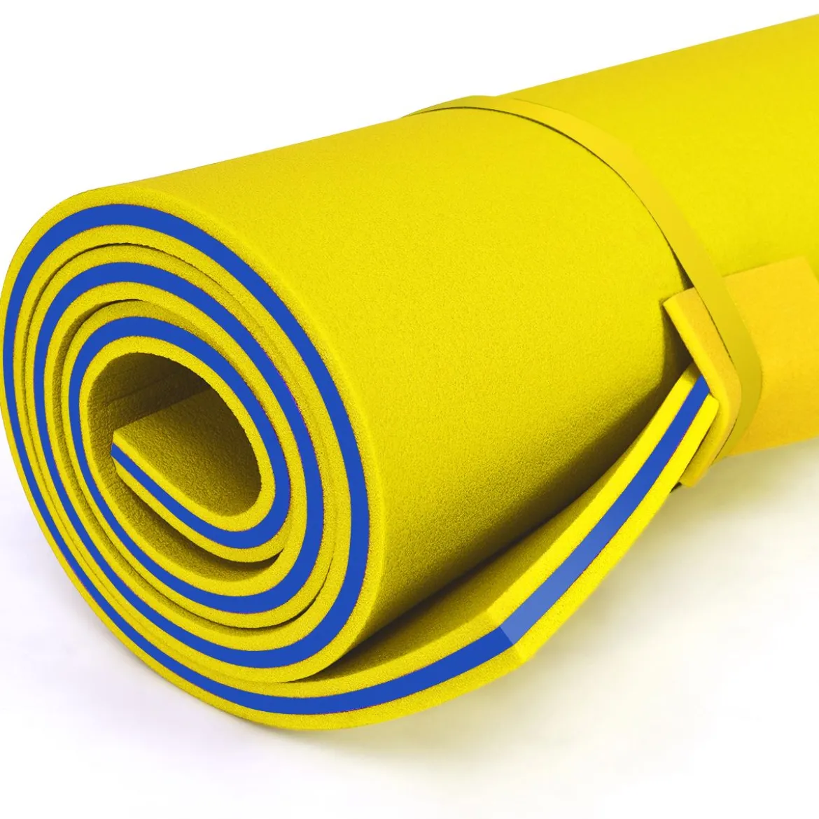 Schwimmender Teppich Schwimmmatte Wasserliege 270 x 180 x 3,5 cm Gelb/Blau
