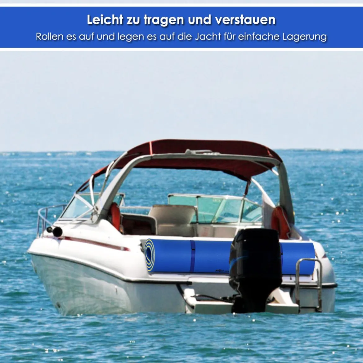 Schwimmender Teppich Schwimmmatte Wasserliege 270 x 180 x 3,5 cm Gelb/Blau