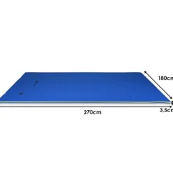Schwimmender Teppich Schwimmmatte Wasserliege 270 x 180 x 3,5 cm Gelb/Blau