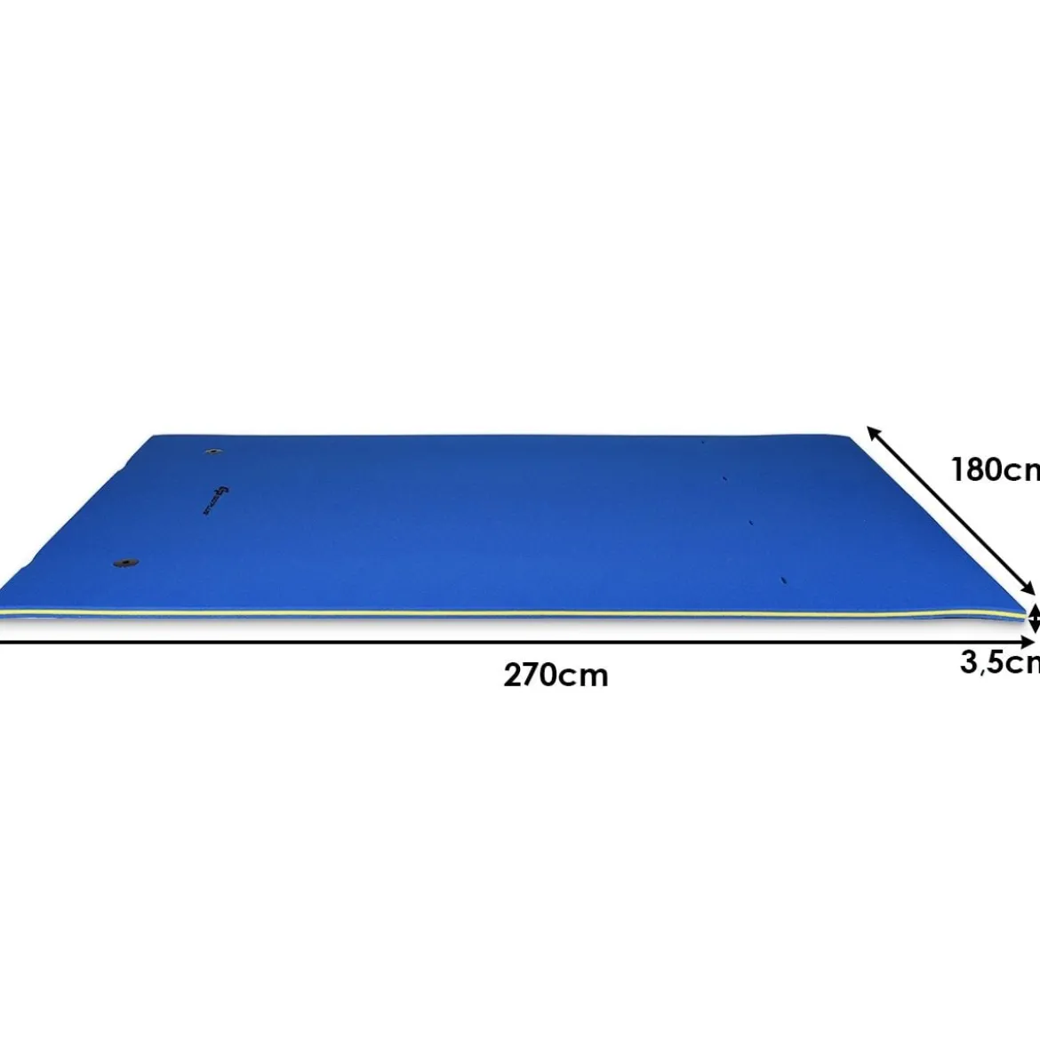 Schwimmender Teppich Schwimmmatte Wasserliege 270 x 180 x 3,5 cm Gelb/Blau