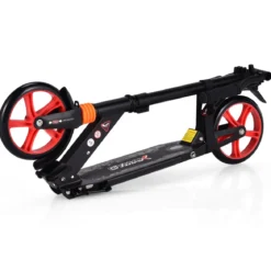 Scooter Roller klappbar Tretroller ABEC7-Lager 3 Höhen verstellbar Cityroller Sport Kickscooter Kickroller Schwarz und Rote Räder