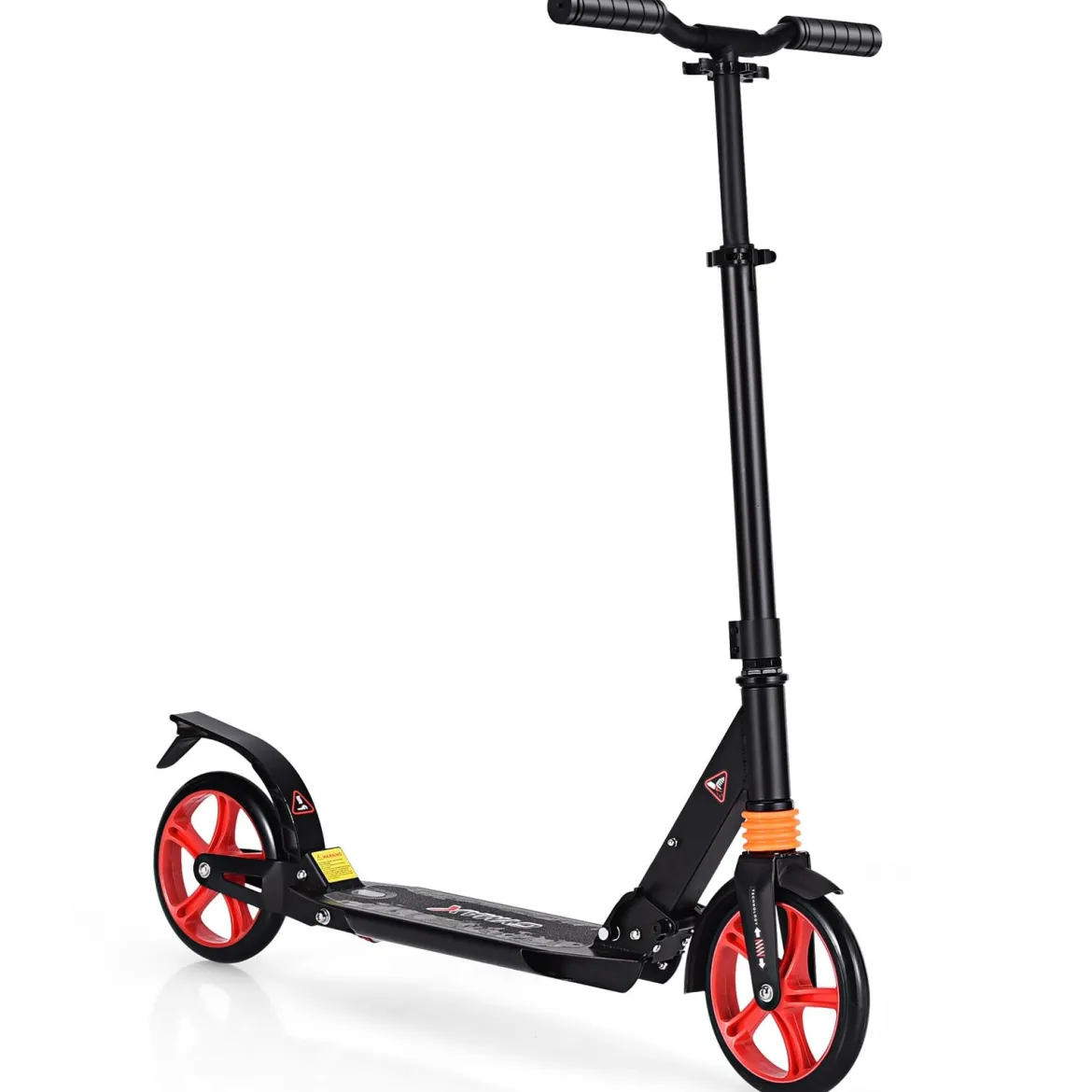 Scooter Roller klappbar Tretroller ABEC7-Lager 3 Höhen verstellbar Cityroller Sport Kickscooter Kickroller Schwarz und Rote Räder