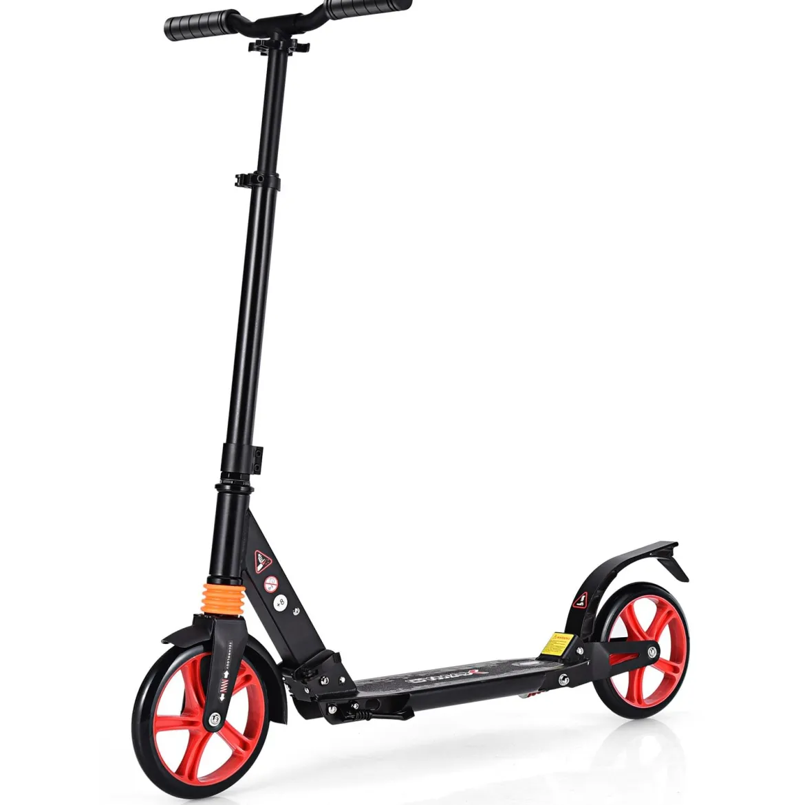Scooter Roller klappbar Tretroller ABEC7-Lager 3 Höhen verstellbar Cityroller Sport Kickscooter Kickroller Schwarz und Rote Räder