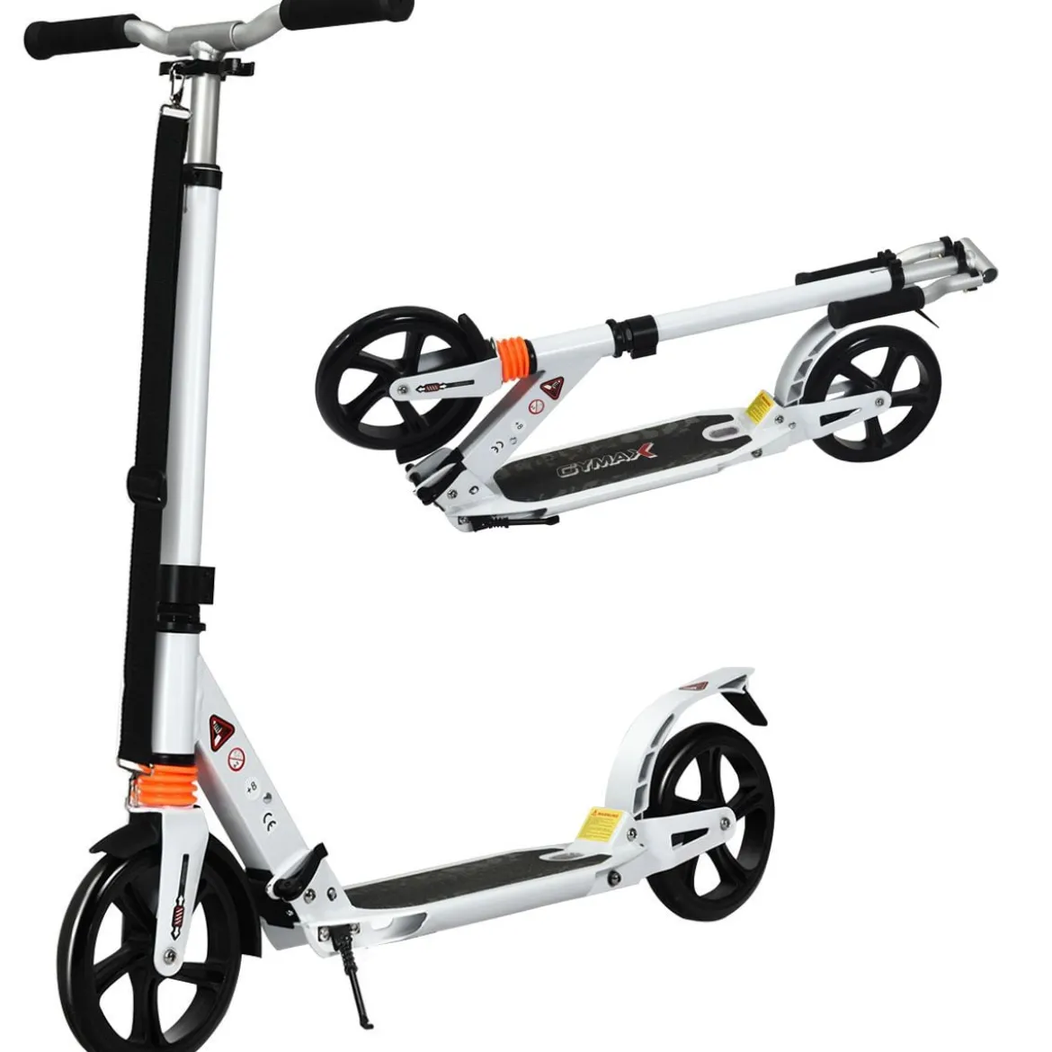Scooter Roller klappbar Tretroller ABEC7-Lager 3 Höhen verstellbar City Scooter aus Aluminium Sport Kickscooter Kickroller Weiß
