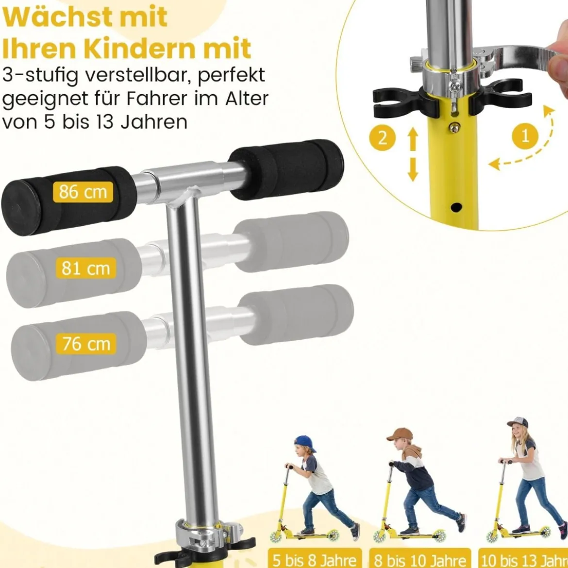 Scooter Roller Tretroller Kinderroller Cityroller klappbar bis 70KG