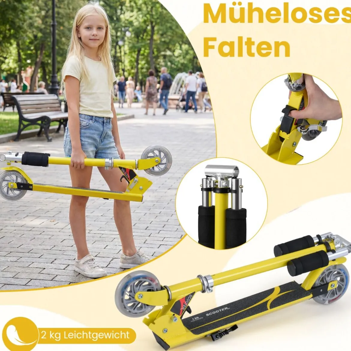 Scooter Roller Tretroller Kinderroller Cityroller klappbar bis 70KG
