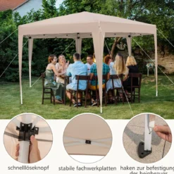 Sechseckiges Pop-Up-Überdachungszelt mit Angezogenen Beinen & Tragetasche Pavillon