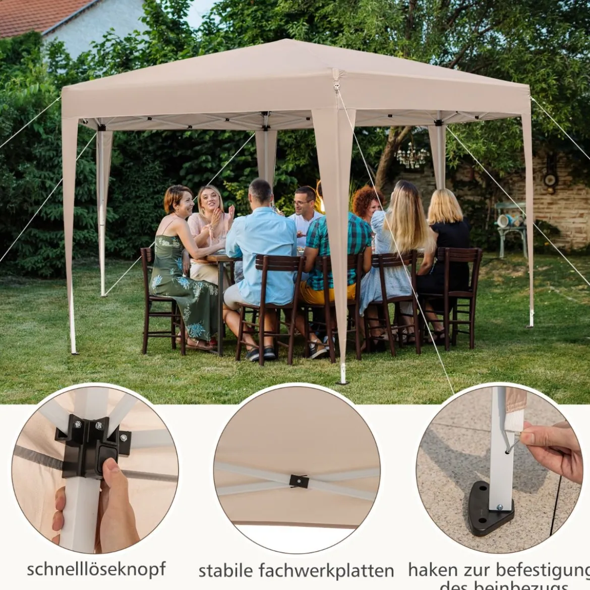 Sechseckiges Pop-Up-Überdachungszelt mit Angezogenen Beinen & Tragetasche Pavillon