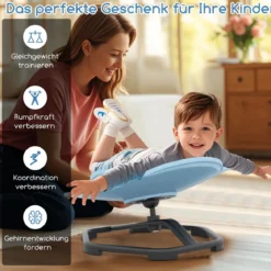 Sensorischer Drehstuhl Kinder 360° Kinderdrehstuhl Karussell Autismus Kinderstuhl Blau Elefant
