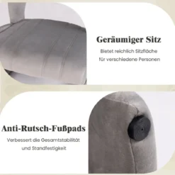 Sessel mit Hocker übergroßer Relaxsessel mit offenem Rücken und breiter Sitzfläche Grau