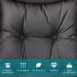 Sessel modern Relaxsessel mit Armlehnen & Seitentasche Freizeitsessel aus Polyestergewebe Ohrensessel für Wohnzimmer Grau