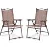 Set aus 2 Klappstühlen für die Terrasse klappbare Gartenstühle Braun