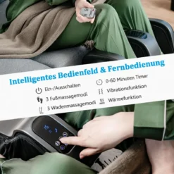 Shiatsu Fuß- und Wadenmassagegerät mit Kompression und Heizung 47,5 x 42,5 x 46 cm Grau