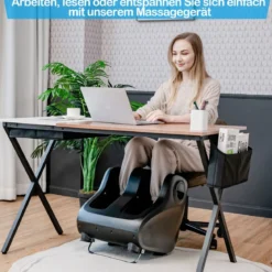 Shiatsu Fuß- und Wadenmassagegerät beheiztes Fußmassagegerät 47,5 x 42,5 x 46 cm Schwarz