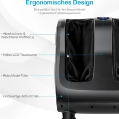 Shiatsu Fuß- und Wadenmassagegerät beheiztes Fußmassagegerät 47,5 x 42,5 x 46 cm Schwarz