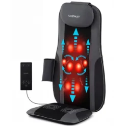Shiatsu Massageauflage mit 4 Knetenden Rollknoten & 2 Vibrationsmotoren Massagesitzauflage 3D Massagematte