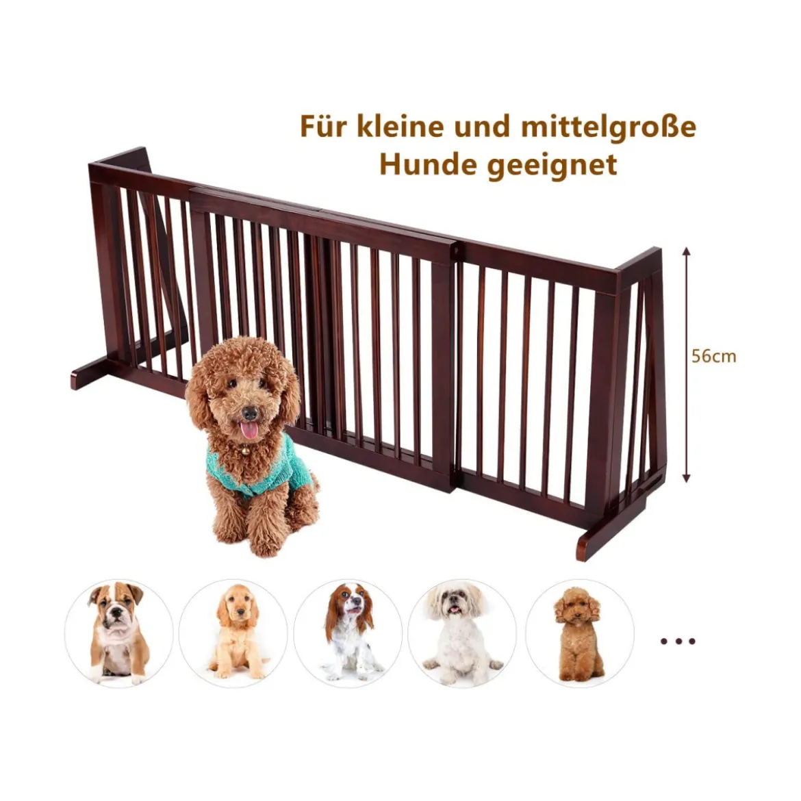 Sicherheitsgitter Freistehender 3-Panel-Haustier-Zaun 203 x 56 x 10 cm