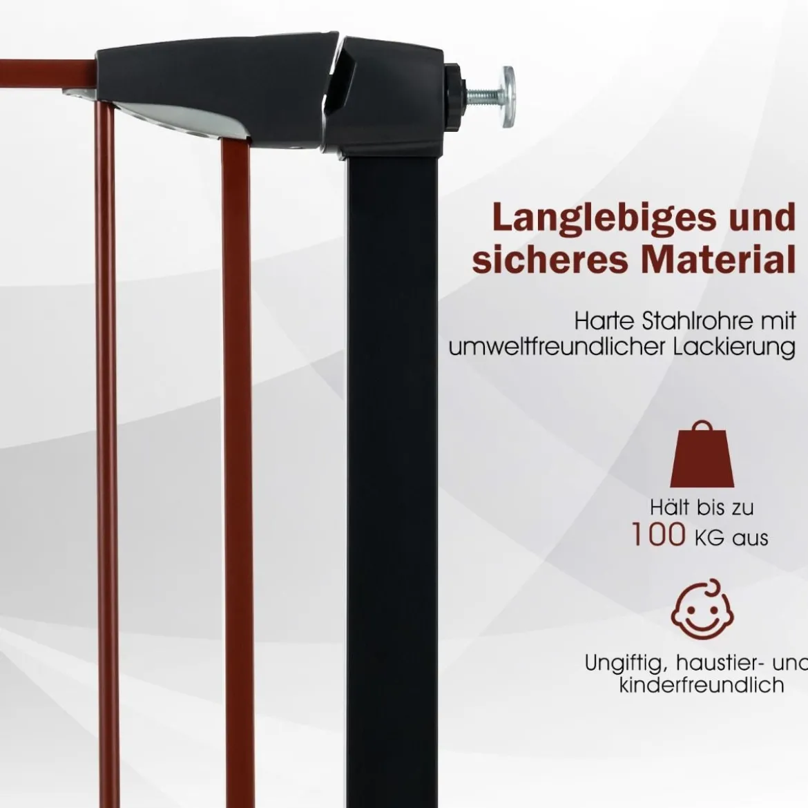 Sicherheitsgitter Haustiergitter mit Automatischem Schließen & Öffnen 71 x 4,5 x 79 cm Schwarz