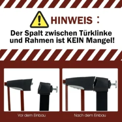 Sicherheitsgitter Haustiergitter mit Automatischem Schließen & Öffnen 71 x 4,5 x 79 cm Schwarz