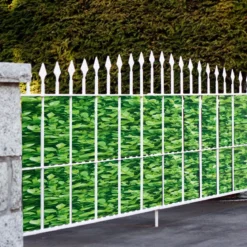 Sichtschutzfolie Zaunblende PVC Zaunblende mit 20 Befestigungsclips Abdeckung Sichtschutz 35 m x 19 cm Buchsbaum