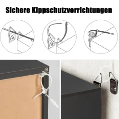 Sideboard Buffetschrank Buffet Anrichte Moderne Kommode für Wohnzimmer