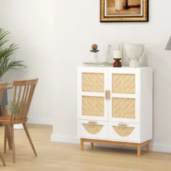 Sideboard Buffetschrank mit 2 Türen & 2 Schubladen & Verstellbarem Regal Küchenschrank