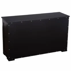 Sideboard Küchenschrank Wohnzimmerregel mit Schiebetüren Schwarz 106,5 x 33 x 62,5 cm