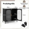 Sideboard Kommode mit Verstellbarer Ablage Buffetschrank mit Halbtransparenter Doppeltür Schwarz