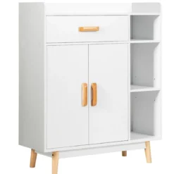 Sideboard Konsolenschrank aus Holz Schubladenkommode Beistellschrank Weiß