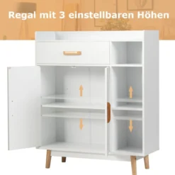 Sideboard Konsolenschrank aus Holz Schubladenkommode Beistellschrank Weiß