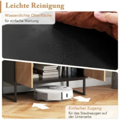 Sideboard mit 2 Türen Küchenschrank mit Regal Buffetschrank modern mit Metallbeinen 80 x 40 x 80 cm Schwarz