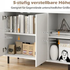 Sideboard mit 2 Türen & Verstellbaren Regalen Moderner Küchenschrank Buffet Schrank