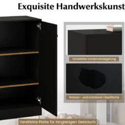 Sideboard modern freistehender Bodenschrank mit Kippschutz Flurschrank mit verstellbaren Regalen 72 x 34 x 85,5 cm Schwarz