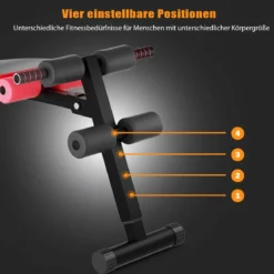 Sit Up Bank klappbar Schrägbank verstellbar Trainingsbank bis zur 200kg belastbar Rot
