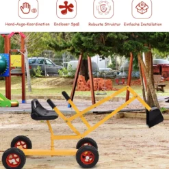 Sitzbagger mit 360° Drehbarem Sitz Bagger Spielzeug auf Rollen