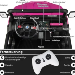 2 Sitzer Elektroauto mit Automatische Ladefläche & Musik & Scheinwerfer 3-8 km/h Fernbedienung