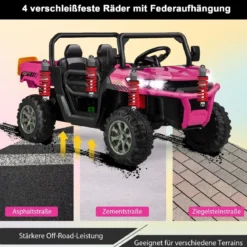 2 Sitzer Elektroauto mit Automatische Ladefläche & Musik & Scheinwerfer 3-8 km/h Fernbedienung